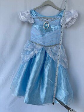 Disney Store Cinderella Princess Costume Dress Size 3 Glass Slipper Brooch